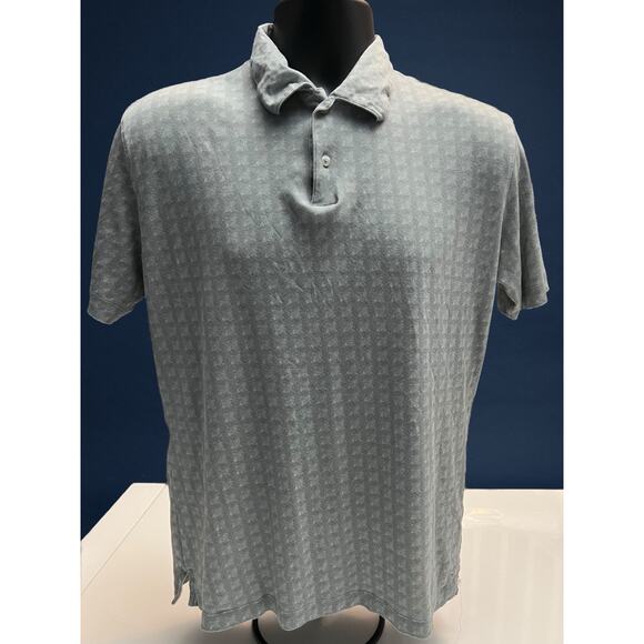 Left Coast Tee Shaped Fit Polo Shirt Men’s Gray Textured Pattern Casual Golf Top - Picture 1 of 6